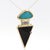Mid-Century Modern Paraiba Tourmaline and Onyx in 14k Retro Drop Pendant Necklace For Sale - Image 3 of 5