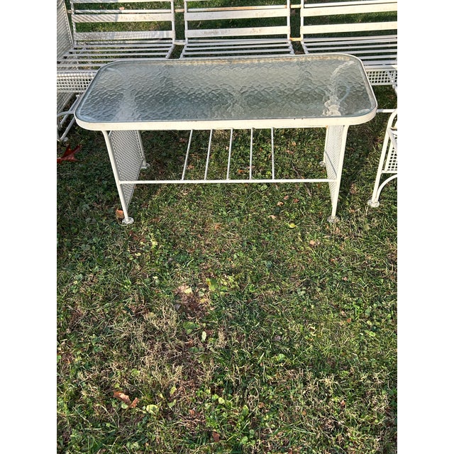 Vintage Woodard Conversation Seating, Ottoman, & Tables, Attributed, 6 Pieces For Sale - Image 10 of 12