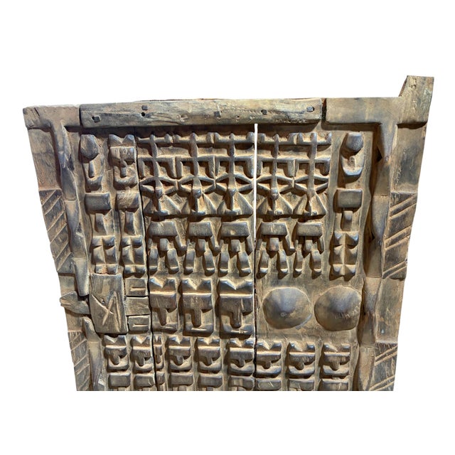 Brown Vintage Dogon Granary Door With Nommo Ancestors Mali African 48" H For Sale - Image 8 of 9