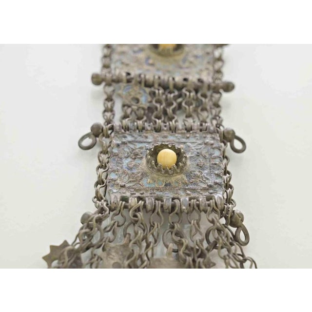 Ancient Ottoman pendant, realized in 19th Century. Metal, enamel, precious stones. Very good condition.