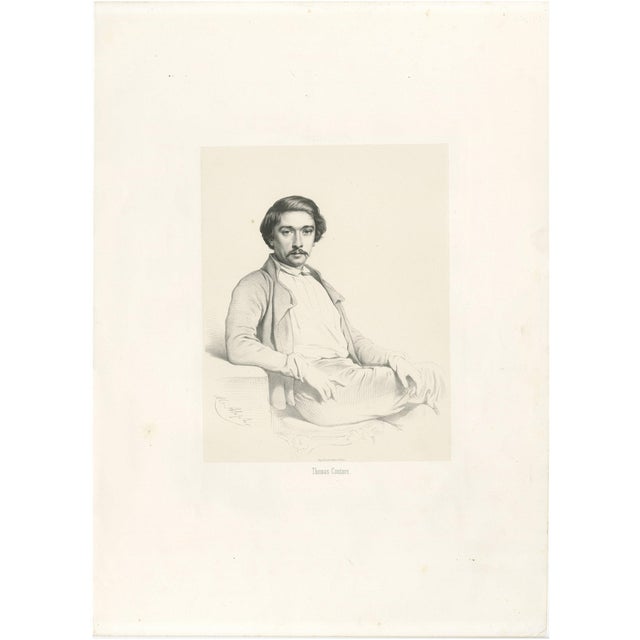 Le Gout-Gérard, Portrait of Thomas Couture, 19th Century, Lithograph For Sale