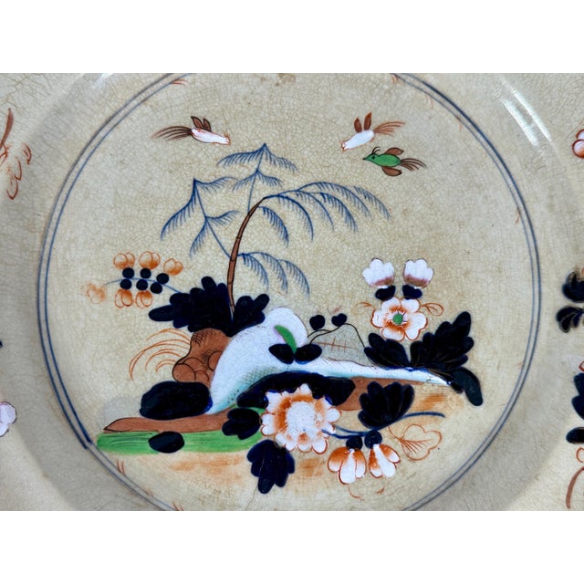 Chinoiserie Antique Ridgway Ironstone Plate: Chinoiserie Imari Style, c. 1835 For Sale - Image 3 of 10