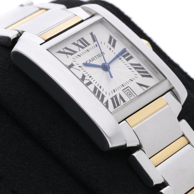 2000 - 2009 Cartier Tank Francaise Large 28mm Two Tone Automatic Date Watch For Sale - Image 5 of 10