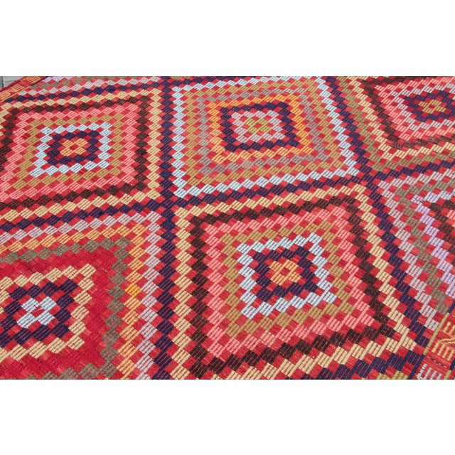 1960's Vintage Turkish Kilim Rug - 76" X 122" For Sale - Image 10 of 11