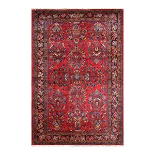 Pasargad Home Antique Sarouk Red Wool Area Rug, 3' 3'' X 4'11'' For Sale