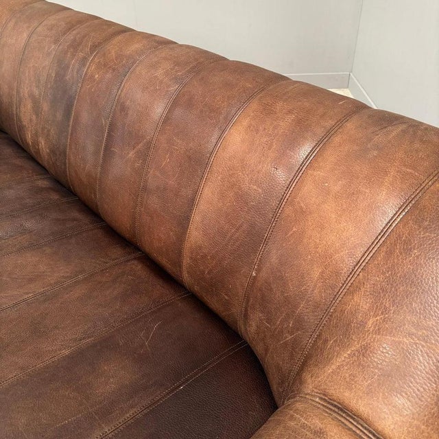 Vintage DS44 Three-Seater Sofa with Hocker from de Sede, 1970s, Set of 2 For Sale - Image 17 of 18