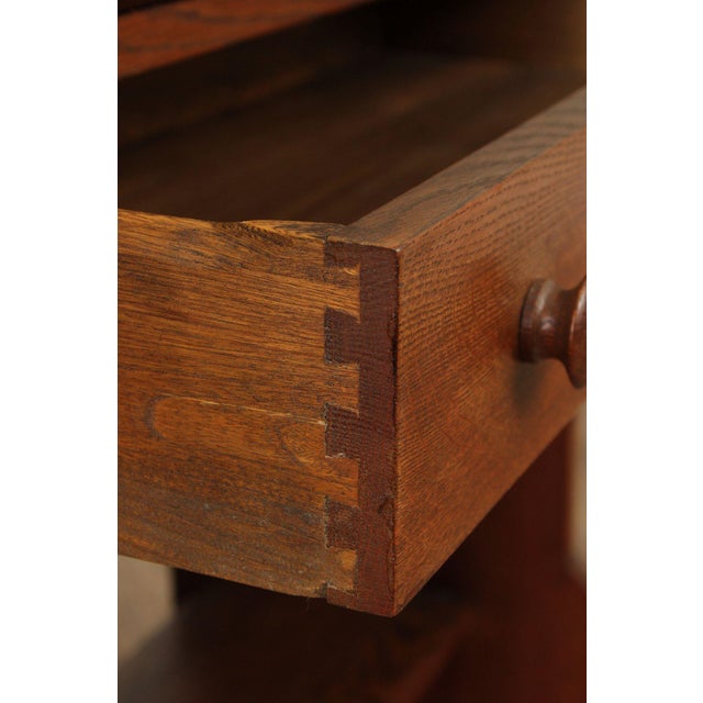 Early 20th Century L. & J.G. Antique Stickley Mission Oak Fall Front Writing Desk For Sale - Image 5 of 12