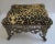 Gothic Antique Heavy Gilded Cast Iron Footstool With Cheetah Fabric For Sale - Image 3 of 5