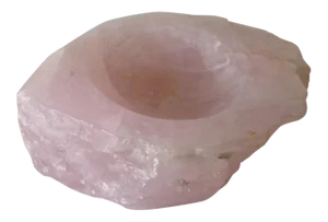 Vintage Carved Pink Quartz Catchall Bowl