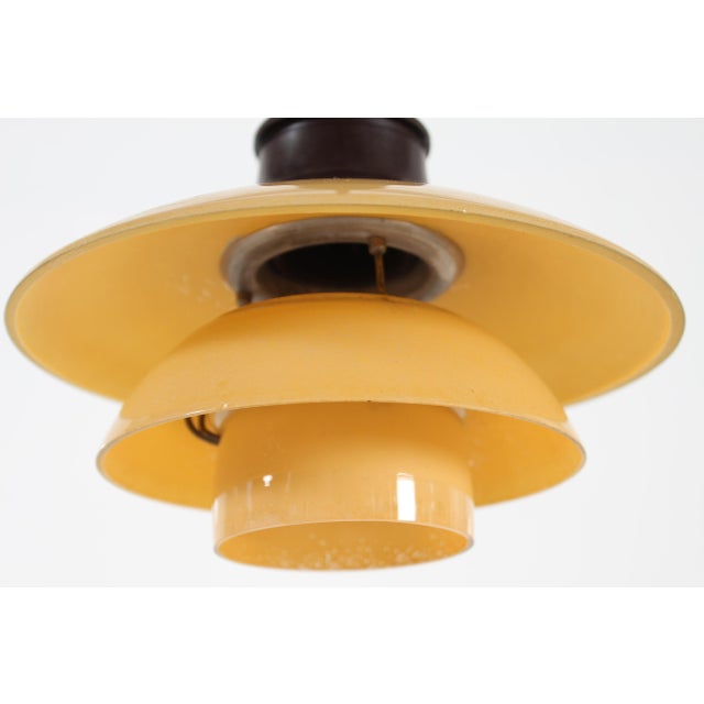 Danish Art Deco Pendant Light with Yellow Glass Shades by Poul Henningsen for Louis Poulsen, 1930s For Sale - Image 6 of 14