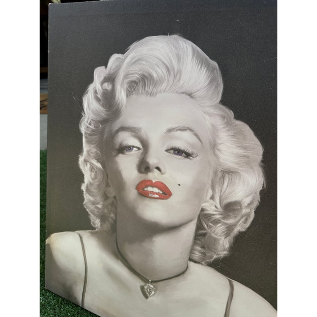 Shabby Chic 1990s Black and White Marilyn Monroe Print on Canvas Reproduction For Sale - Image 3 of 8