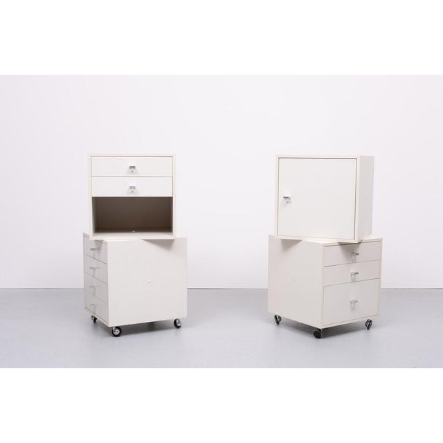 Very nice and multi functional rolling Cabinets . Manufactured By Dutch Design firm Pastoe . from the Q Bus series . 1960s...