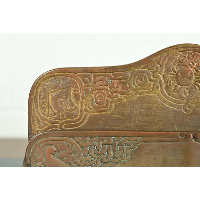 Tiffany Studios New York Zodiac Pattern Bronze Letter Rack For Sale In South Bend - Image 6 of 14