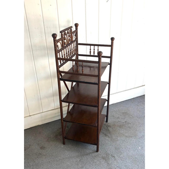 Arts & Crafts Antique Arts & Crafts Twisted Wood Etagere For Sale - Image 3 of 6