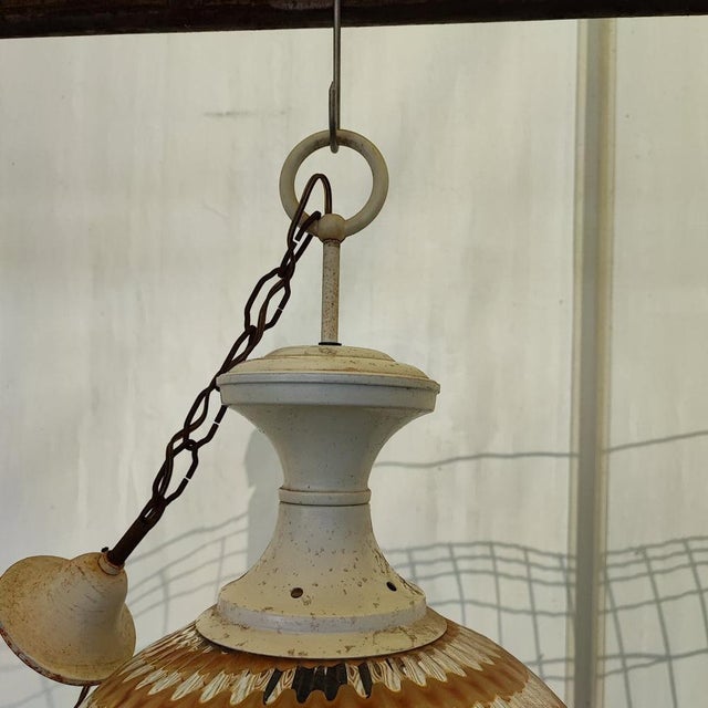 Vintage Optical Glass Pendant Light, 1970s For Sale - Image 3 of 8