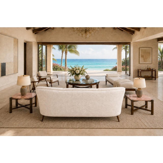 Brazilian Modern Sofa in Off-White Bouclé & Caviuna by Forma, Brazil, 1960s — Lot 51b For Sale - Image 18 of 18