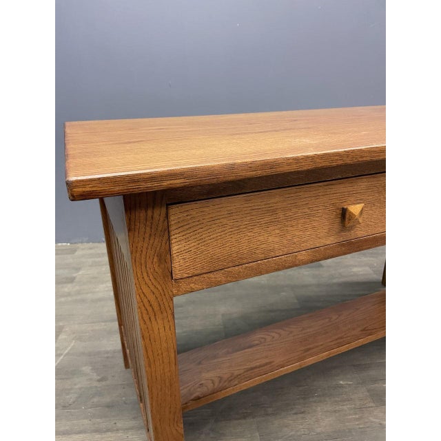 Mission / Arts and Crafts Solid Oak Writing Desk - 36 Inch - Micheal Cherry For Sale - Image 12 of 13