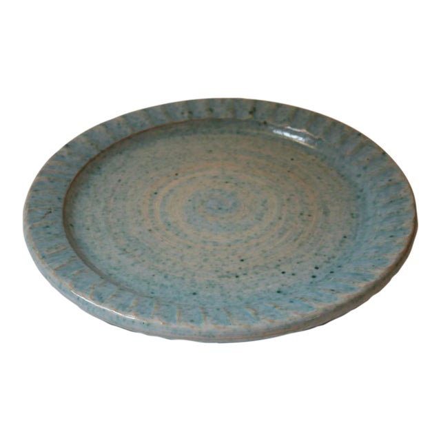 Mid 20th Century Handmade Ceramic Charger Plate For Sale
