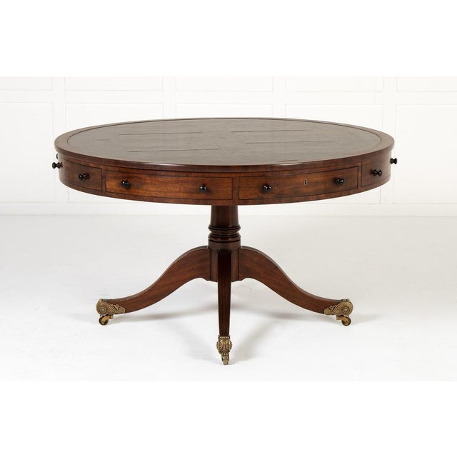 19th Century English Regency Mahogany Drum Table For Sale - Image 11 of 11