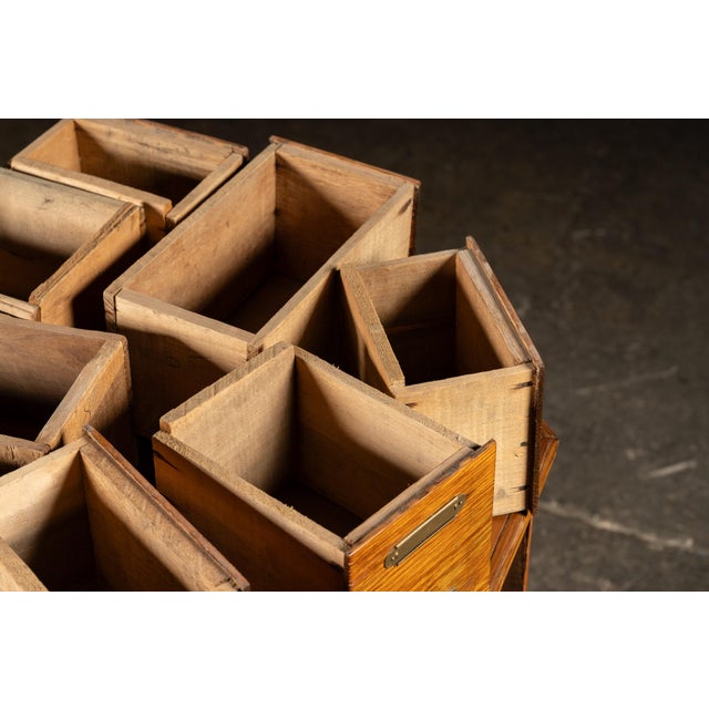 Early 20th Century Oak 40-Drawer Revolving Parts Cabinet For Sale - Image 13 of 16