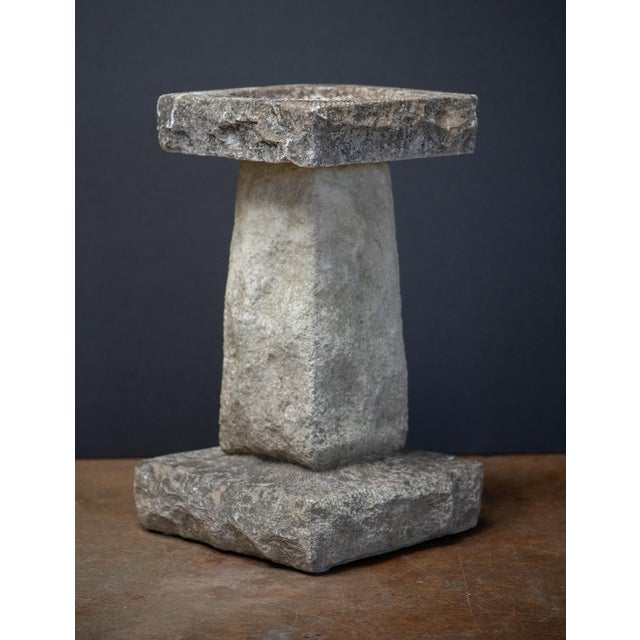 Early 20th Century English Garden Stone Square Bird Bath For Sale - Image 5 of 11