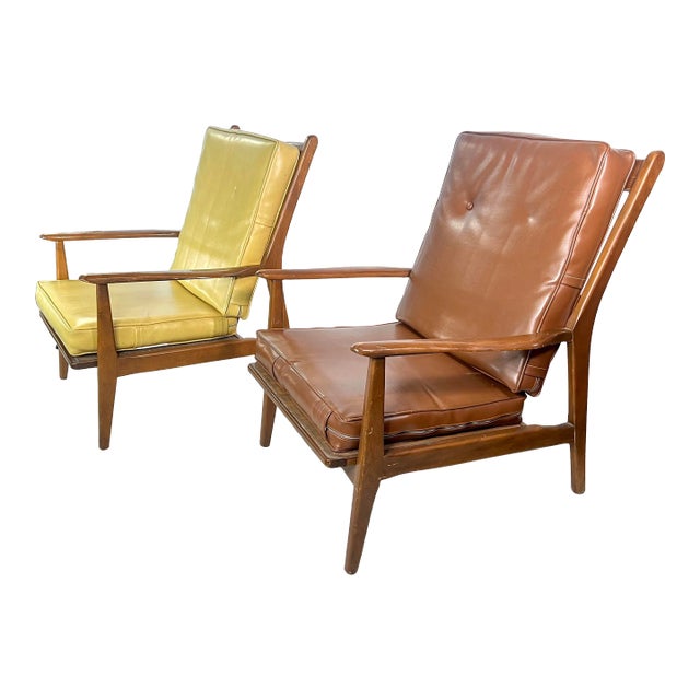 Mid Century Walnut Danish Style Lounge Chairs - a Pair For Sale