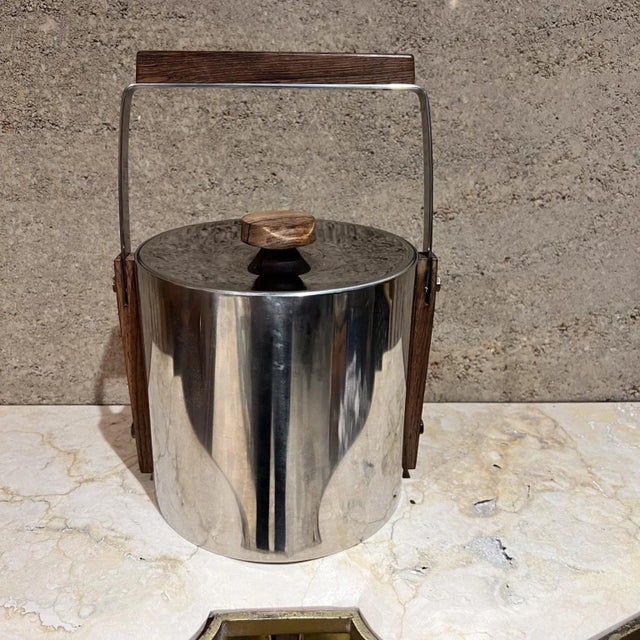 Mid-Century Modern 1960s Swedish Cultura Stainless Ice Bucket Sweden For Sale - Image 3 of 12