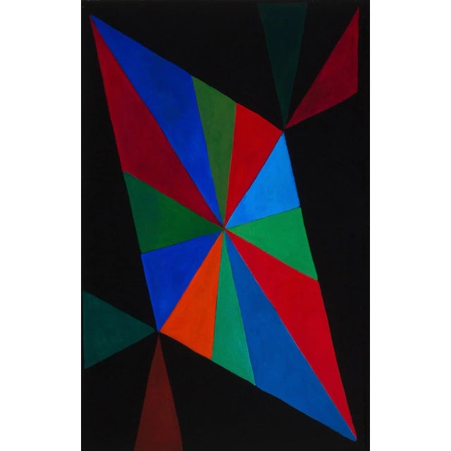 This is a wonderfully vibrant, original, contemporary abstract oil painting. Comprised of five panels, or a polyptych,...