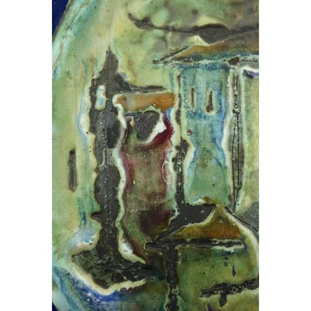 Green Vintage Lava Stone and Enamel Plaque by Mario Marinelli, 1950s For Sale - Image 8 of 18