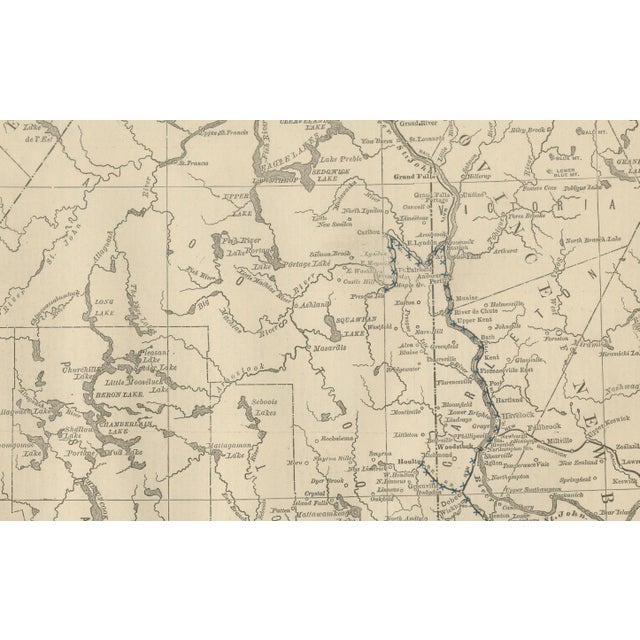 Late 19th Century Antique Railroad Map in Pine, 1888 For Sale - Image 5 of 13