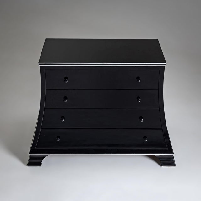 Modern Trapezoidal Black Commode, Late 20th Century For Sale - Image 3 of 11