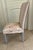 1980s Custom Multi-Pattern Upholstered Accent Chair & Small Footstool Set For Sale - Image 4 of 9