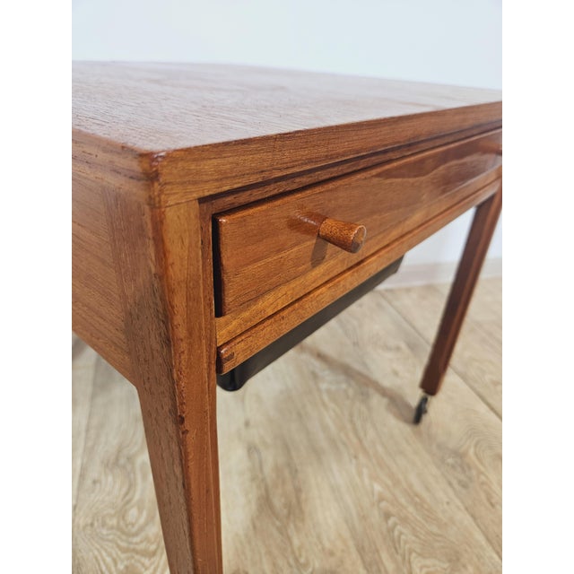 Black Mid-Century Modern Sewing Table in Teak, Denmark, 1950s-1960s For Sale - Image 8 of 18