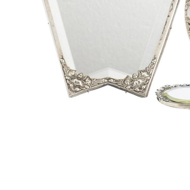 Early 20th Century Portuguese Silver Mirrors, Set of 3 For Sale - Image 3 of 6