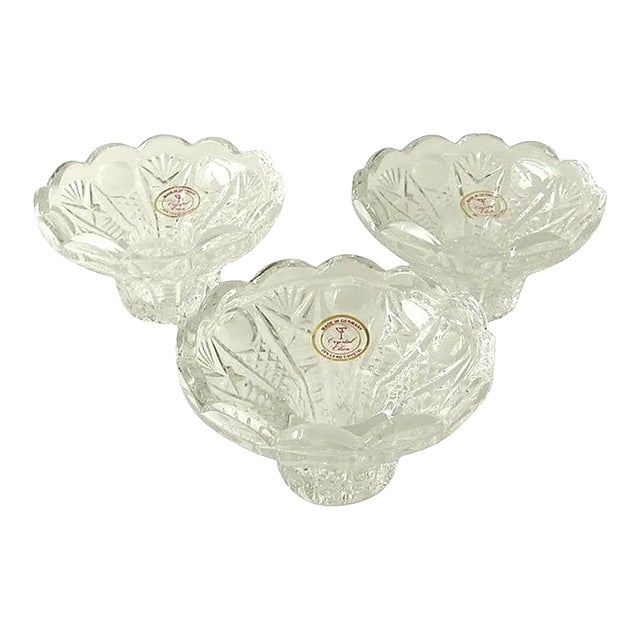 German Lead Crystal Candle Holders, Set of 3 For Sale