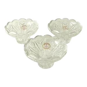 German Lead Crystal Candle Holders, Set of 3