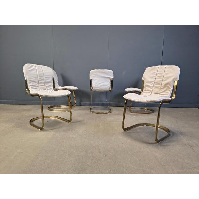 Metal Vintage Dining Chairs attributed to Cidue, 1970s, Set of 5 For Sale - Image 7 of 14