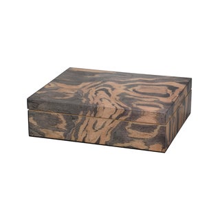 Woodgrain Decorative Box, Navy Lacquer For Sale
