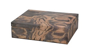 Woodgrain Decorative Box, Navy Lacquer