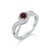 Metal 925 Sterling Silver Infinity Twist Garnet & Cubic Zirconia Ring For Sale - Image 7 of 7