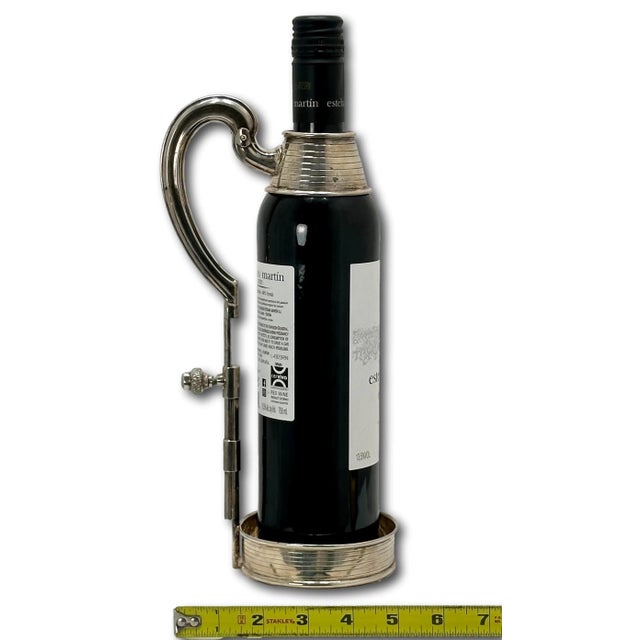 Vintage Late 20th Century Argenteria Peruana ( Peru ) Sterling Silver Wine Bottle Holder - Server For Sale - Image 12 of 12