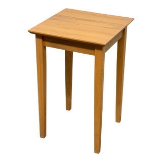 Shaker Style Square Wood Side Table For Sale