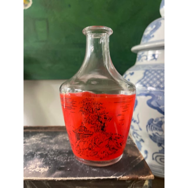 Late 20th Century French Chinoiserie Glass Decanter For Sale - Image 9 of 9