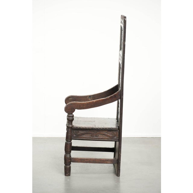 Antique English Wainscott Chair, 1700s For Sale - Image 5 of 16