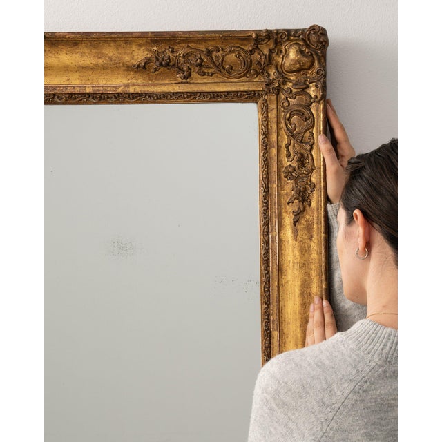19th Century France Gold Wood Mirror For Sale - Image 9 of 9