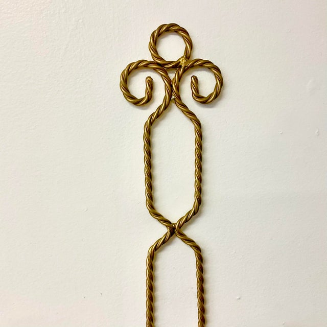 Metal 1970s Vintage French Hollywood Regency Twisted Rope Candle Holder Sconces, 2 Arm - A Pair For Sale - Image 7 of 12