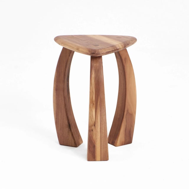 Arc de stool 52 in walnut by project 213a dimensions: d 39 x w 39 x h 52 cm materials: walnut wood. The taller version of...