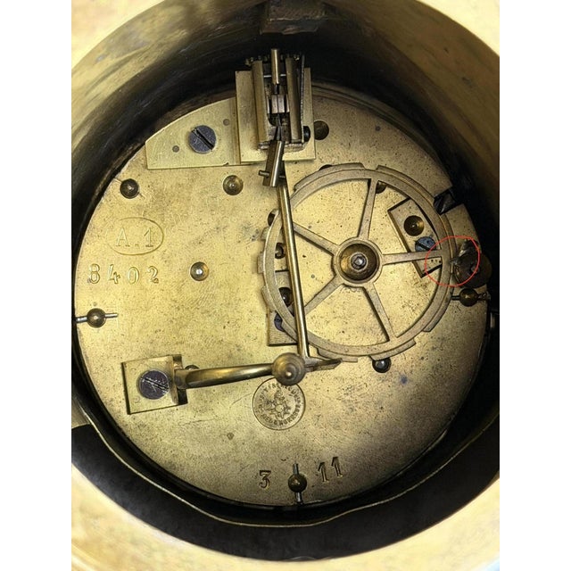 Antique Napoleon III Mantel Clock in Bleu De Sèvres Porcelain and Chased Ormolu, 1865 For Sale - Image 15 of 17