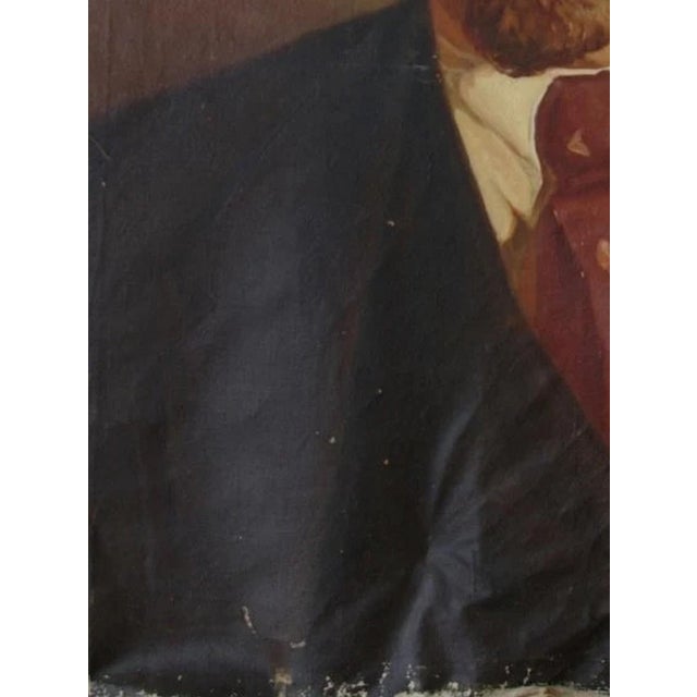 Lenin Portrait Painting, Original Soviet Socialist Realism Art, 1970s 130-100 For Sale - Image 4 of 6