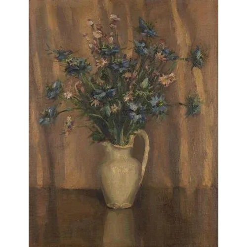 George Mortram Moorhouse, Love-in-a-Mist Still Life, Early 1900s, Oil Painting For Sale - Image 5 of 5